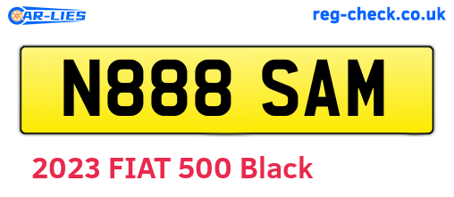 N888SAM are the vehicle registration plates.