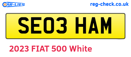 SE03HAM are the vehicle registration plates.