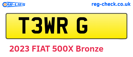 T3WRG are the vehicle registration plates.