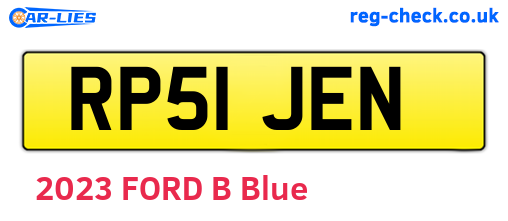 RP51JEN are the vehicle registration plates.