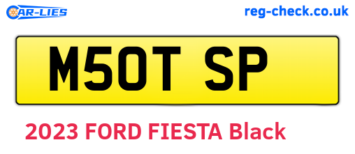 M50TSP are the vehicle registration plates.