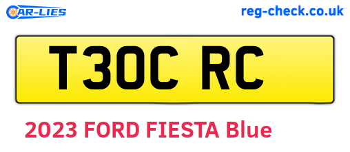 T30CRC are the vehicle registration plates.