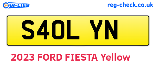 S40LYN are the vehicle registration plates.