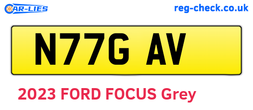 N77GAV are the vehicle registration plates.