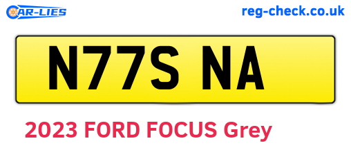 N77SNA are the vehicle registration plates.