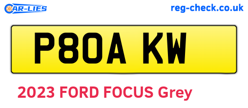 P80AKW are the vehicle registration plates.
