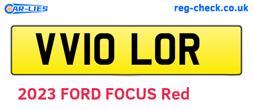 VV10LOR are the vehicle registration plates.