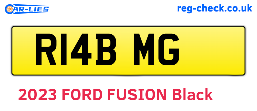R14BMG are the vehicle registration plates.