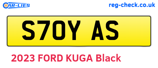 S70YAS are the vehicle registration plates.