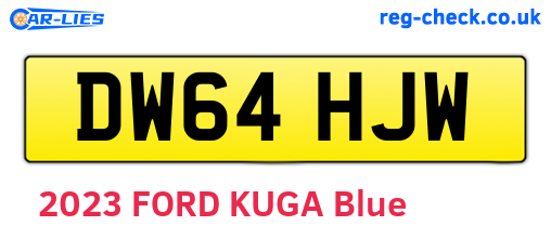 DW64HJW are the vehicle registration plates.