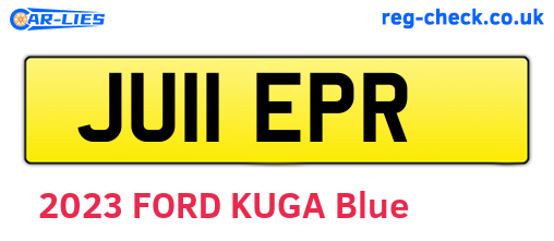 JU11EPR are the vehicle registration plates.