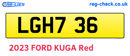 LGH736 are the vehicle registration plates.