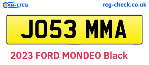 JO53MMA are the vehicle registration plates.