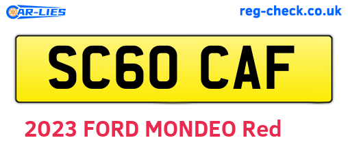 SC60CAF are the vehicle registration plates.