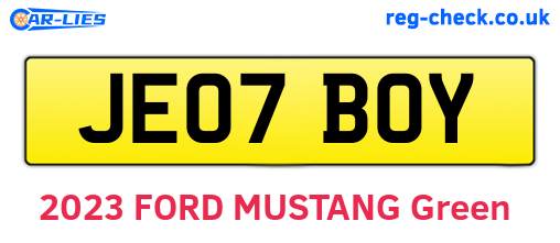 JE07BOY are the vehicle registration plates.