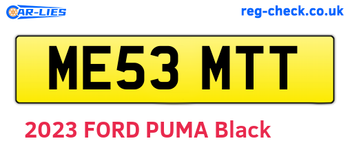 ME53MTT are the vehicle registration plates.