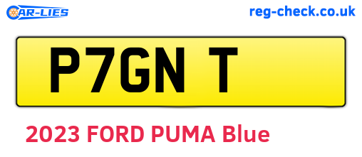 P7GNT are the vehicle registration plates.