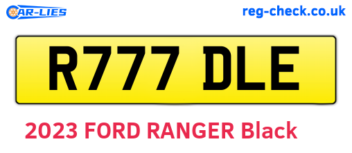 R777DLE are the vehicle registration plates.