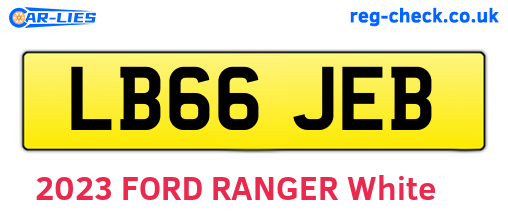 LB66JEB are the vehicle registration plates.