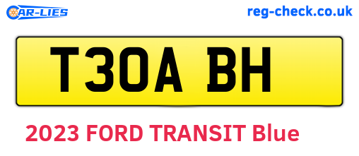 T30ABH are the vehicle registration plates.