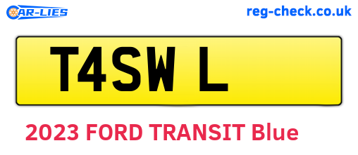 T4SWL are the vehicle registration plates.