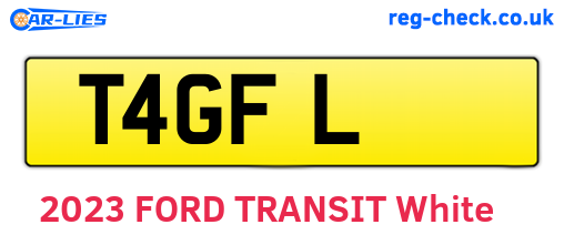 T4GFL are the vehicle registration plates.