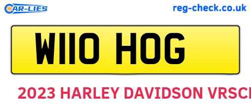 W110HOG are the vehicle registration plates.