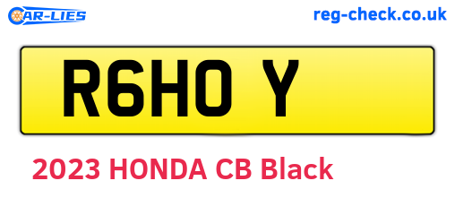 R6HOY are the vehicle registration plates.