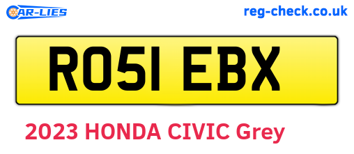 RO51EBX are the vehicle registration plates.