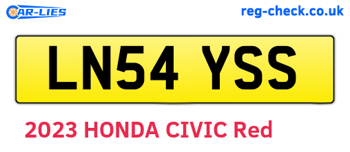 LN54YSS are the vehicle registration plates.