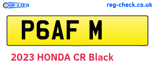 P6AFM are the vehicle registration plates.