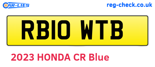 RB10WTB are the vehicle registration plates.