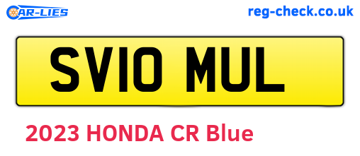 SV10MUL are the vehicle registration plates.
