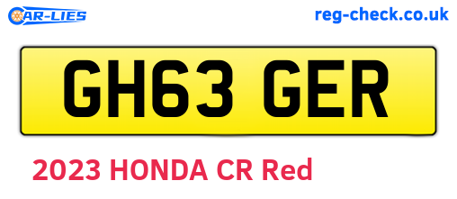 GH63GER are the vehicle registration plates.