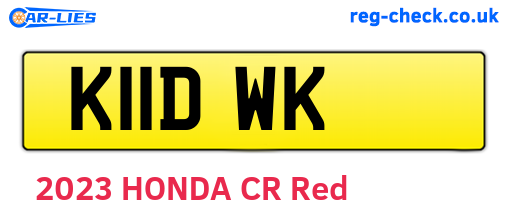 K11DWK are the vehicle registration plates.