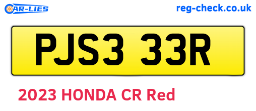 PJS333R are the vehicle registration plates.