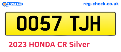 OO57TJH are the vehicle registration plates.