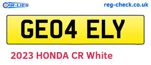 GE04ELY are the vehicle registration plates.