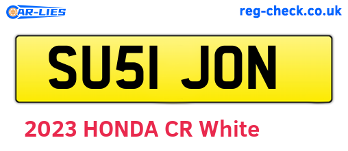 SU51JON are the vehicle registration plates.