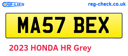 MA57BEX are the vehicle registration plates.