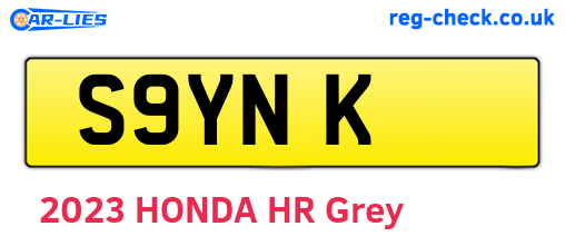 S9YNK are the vehicle registration plates.