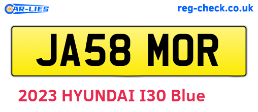 JA58MOR are the vehicle registration plates.