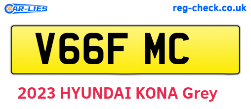 V66FMC are the vehicle registration plates.