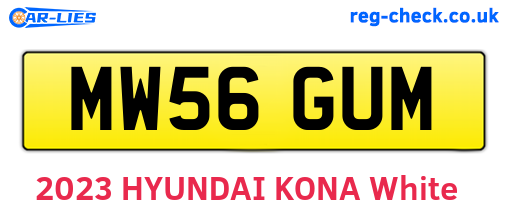 MW56GUM are the vehicle registration plates.