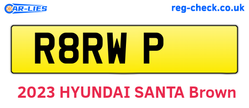 R8RWP are the vehicle registration plates.