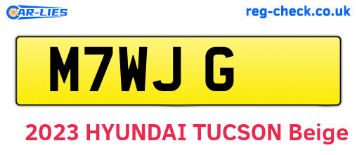 M7WJG are the vehicle registration plates.