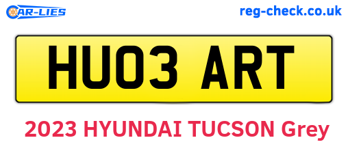 HU03ART are the vehicle registration plates.