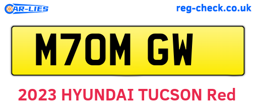 M70MGW are the vehicle registration plates.