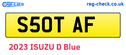 S50TAF are the vehicle registration plates.