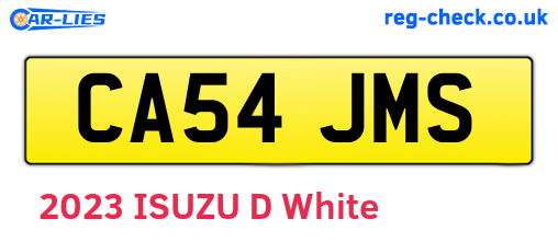CA54JMS are the vehicle registration plates.